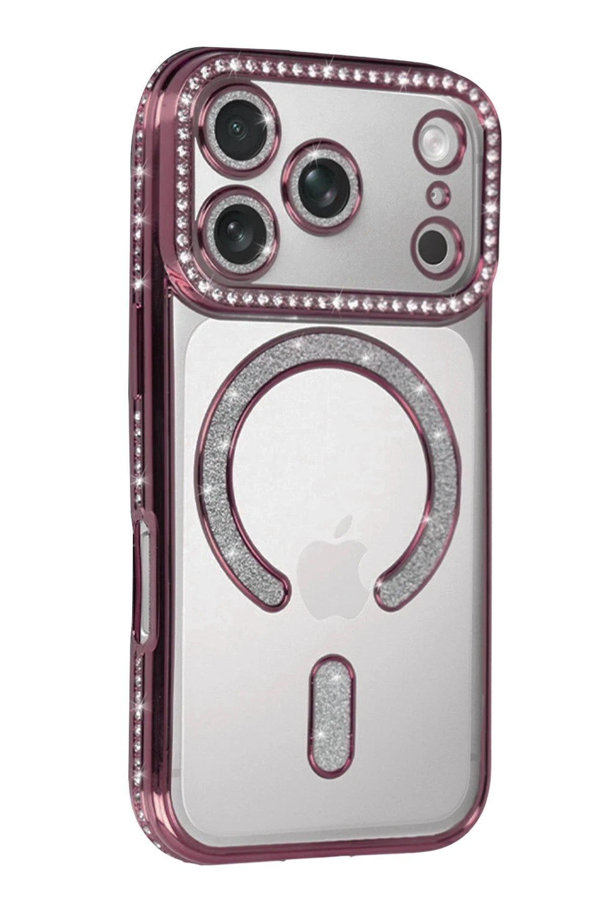 Mey İthalat® iPhone 17 Pro Max Joke Simli Magneticsafe Kılıf - Pembe