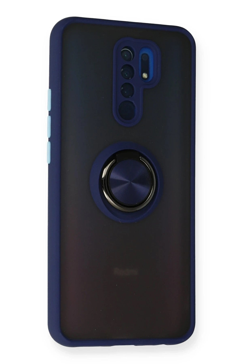 Mey İthalat® Redmi 9 Kılıf Montreal Yüzüklü Silikon Kapak - Lacivert