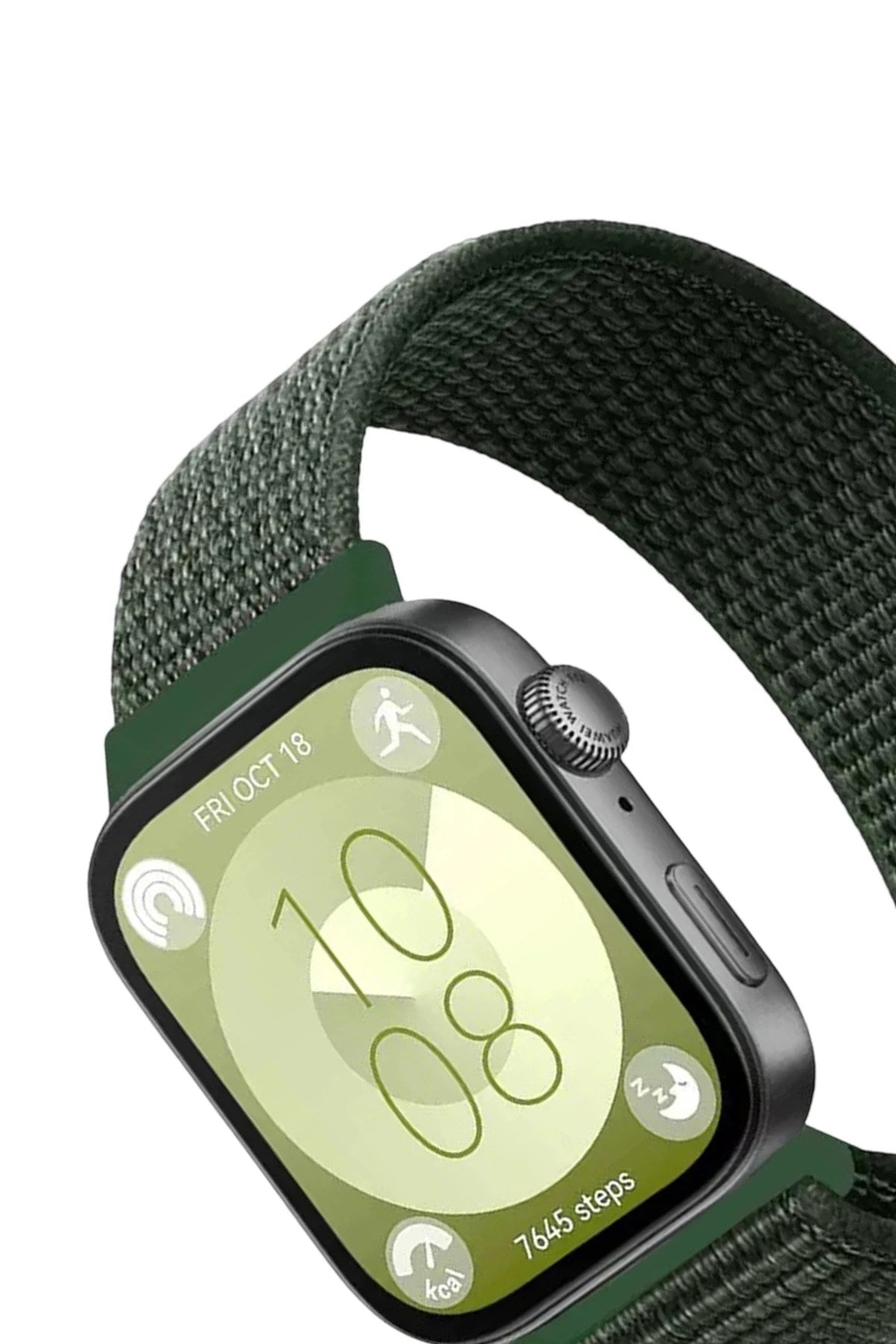 Mey İthalat® Huawei Fit 4 Hasırlı Cırtcırtlı Kordon - Koyu Yeşil