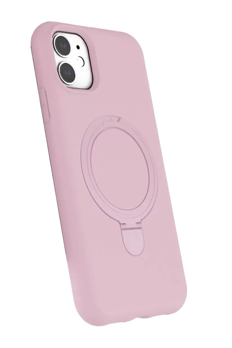 Mey İthalat® iPhone 11 Regal Magsafe Standlı Kapak - Açık Pembe