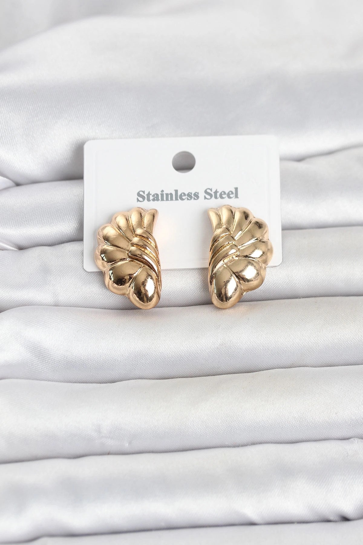 Mey İthalat® 316L Çelik Gold Renk Vintage Model Kadın Küpe