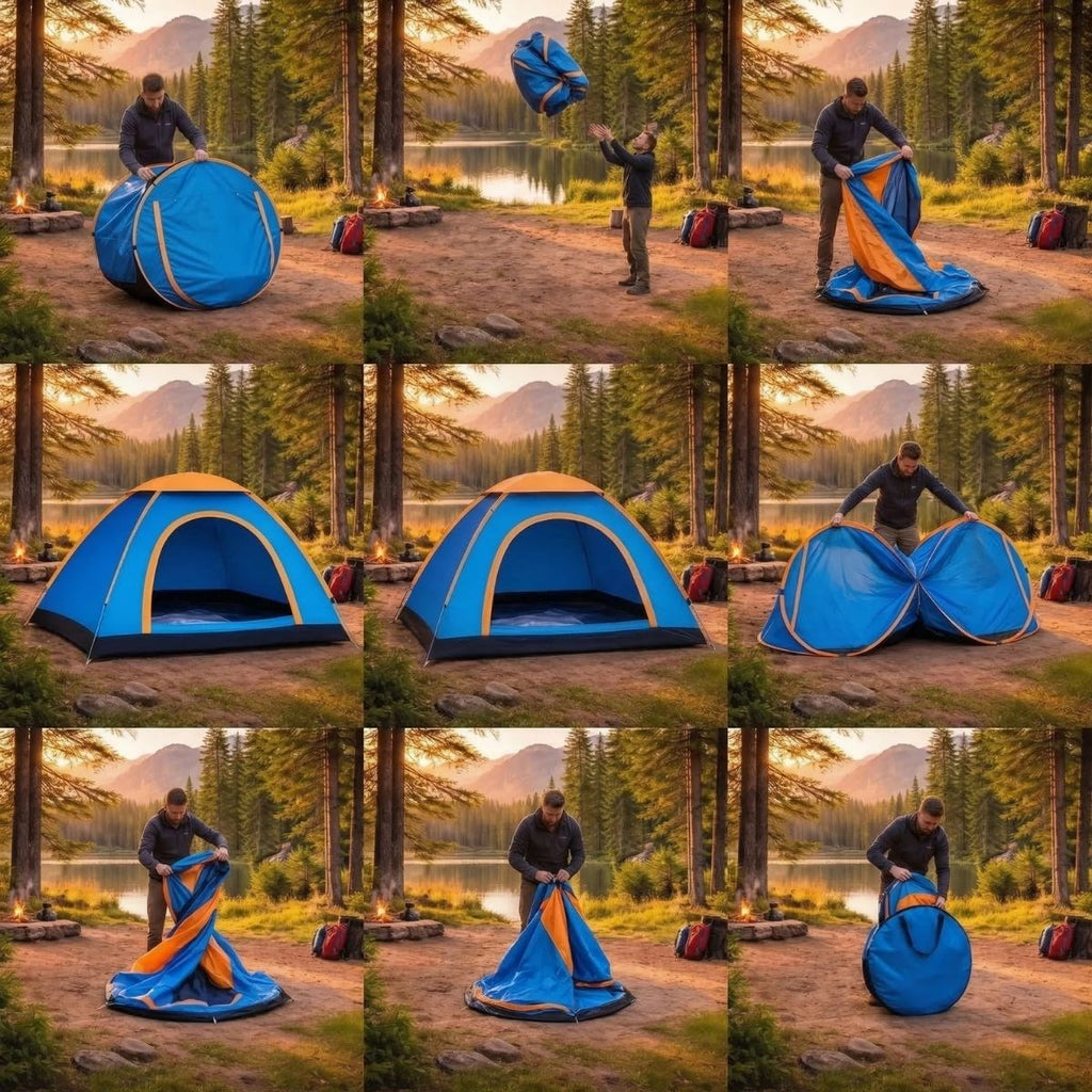 3 Kişilik Yarı Otomatik Kurulum Kamp Çadırı – Suya Dayanıklı, Taşıma Çantalı Outdoor Aile Çadırı, Piknik, Plaj ve Doğa 200x150x110 cm