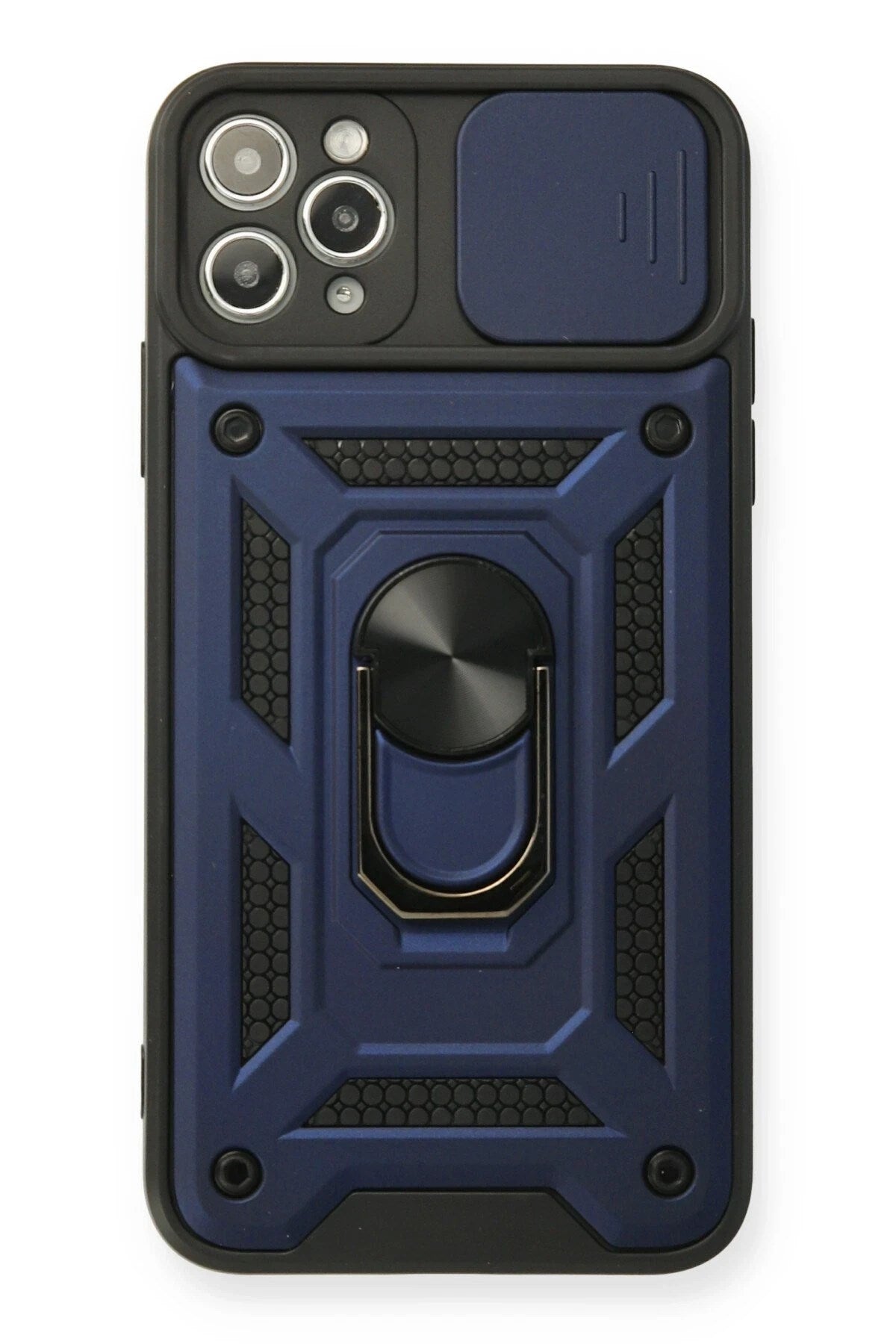 Mey İthalat® iPhone 11 Pro Kılıf Pars Lens Yüzüklü Silikon - Lacivert