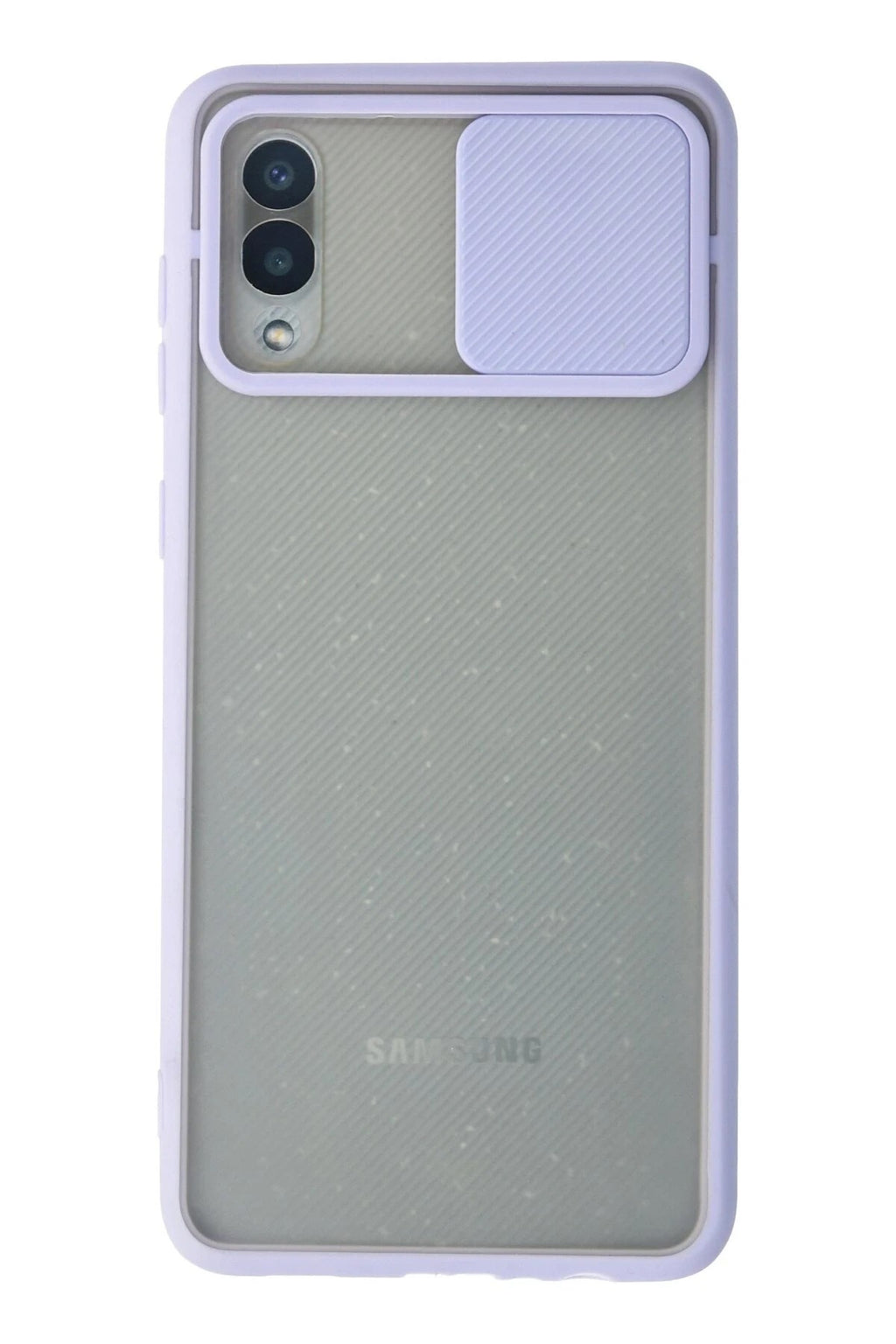 Mey İthalat® Samsung Galaxy A02 Kılıf Palm Buzlu Kamera Sürgülü Silikon - Lila