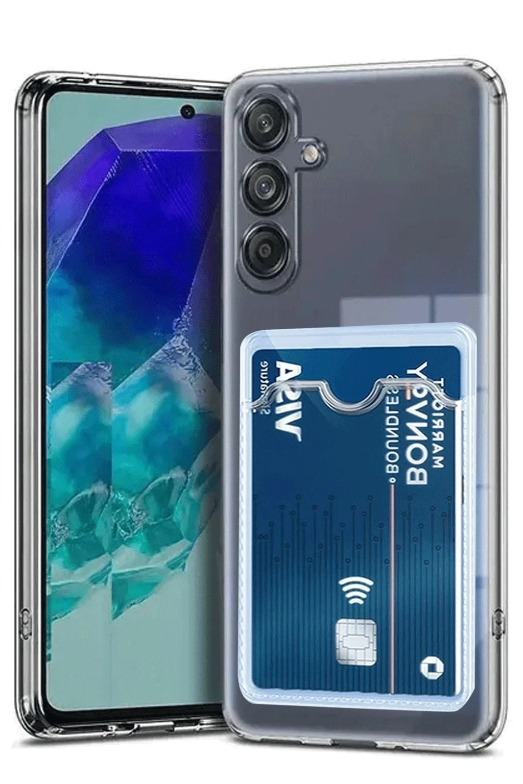 Mey İthalat® Samsung Galaxy A36 Kılıf Kart Şeffaf Silikon - Şeffaf