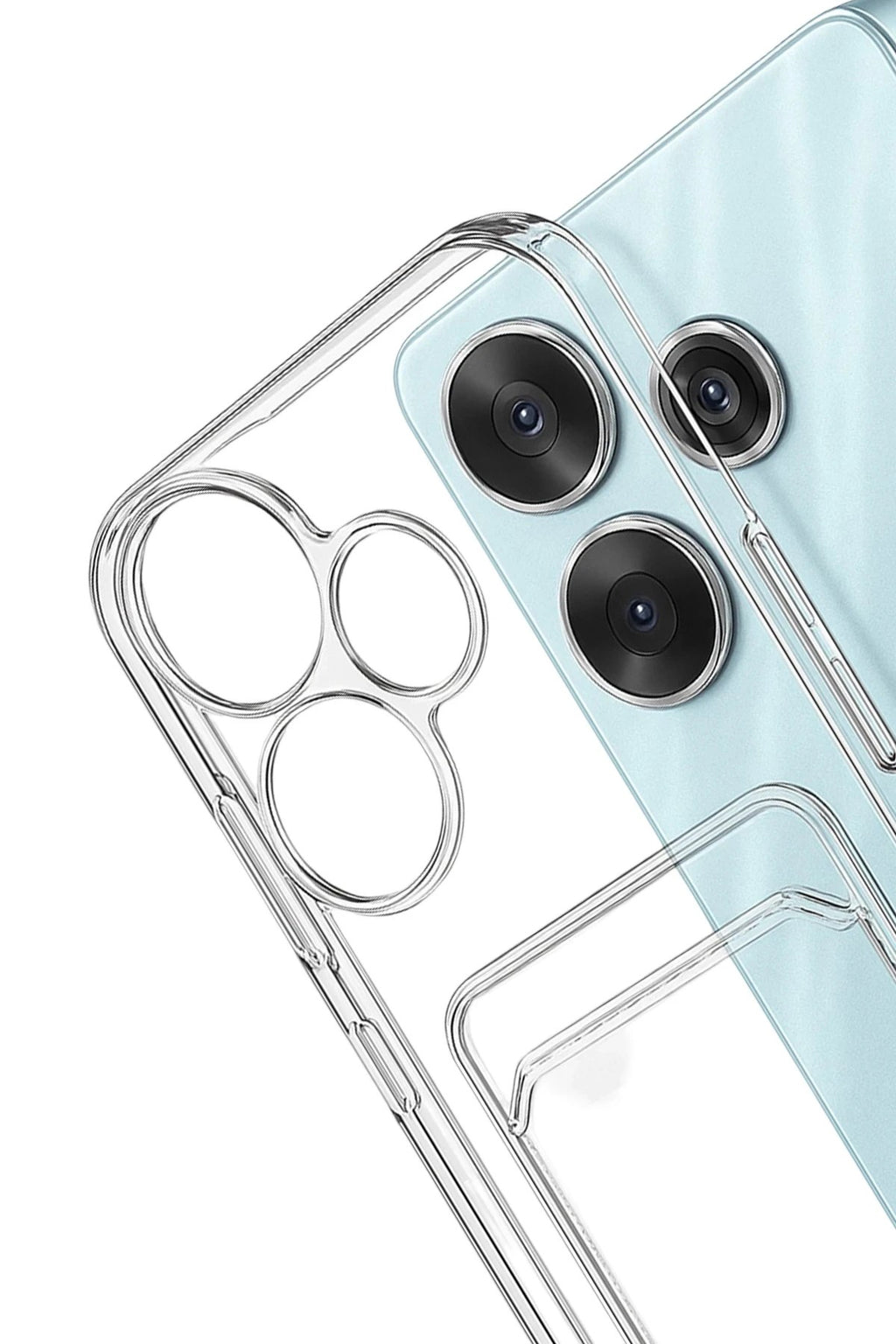Mey İthalat® Redmi 13 4G Kılıf Kart Şeffaf Silikon - Şeffaf