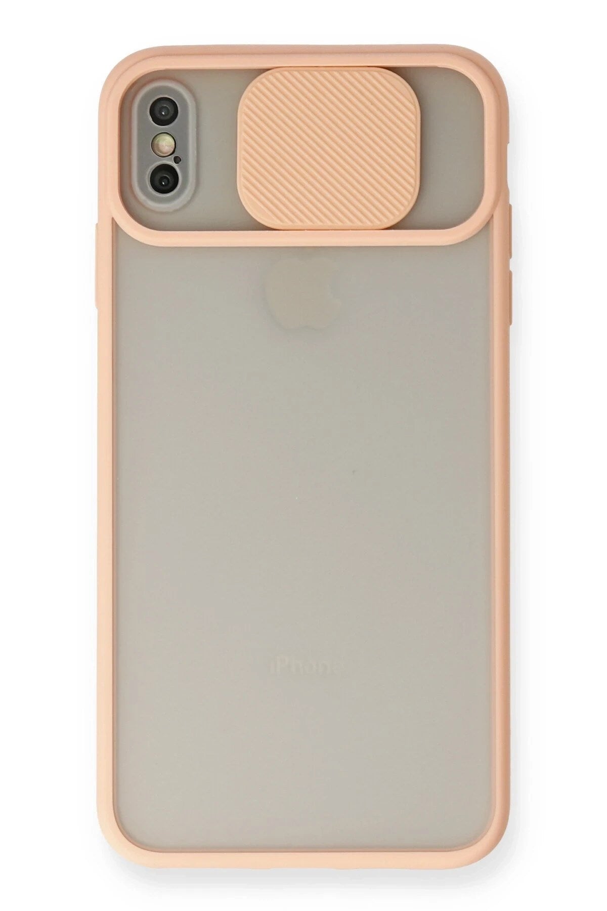 Mey İthalat® iPhone XS Max Kılıf Palm Buzlu Kamera Sürgülü Silikon - Pembe