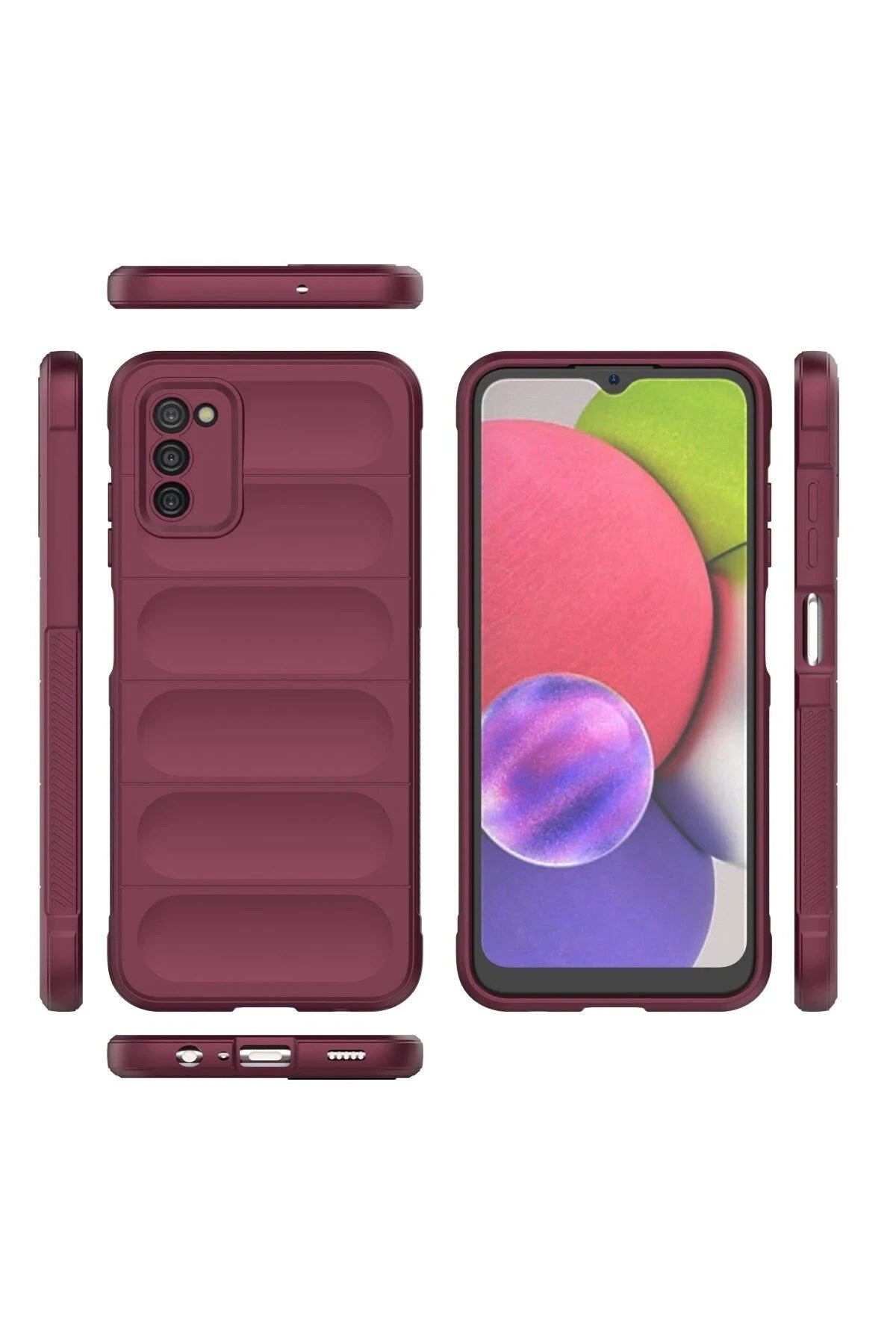 Mey İthalat® Samsung Galaxy A03S Kılıf Optimum Silikon - Bordo