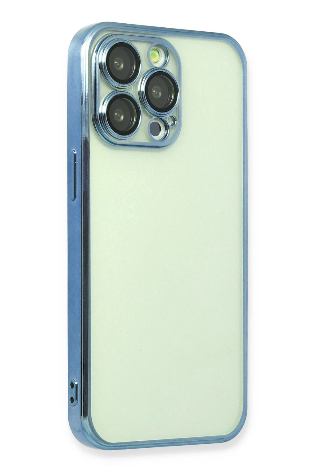 Mey İthalat® iPhone 14 Pro Kılıf Lensli Silikon - Açık Mavi
