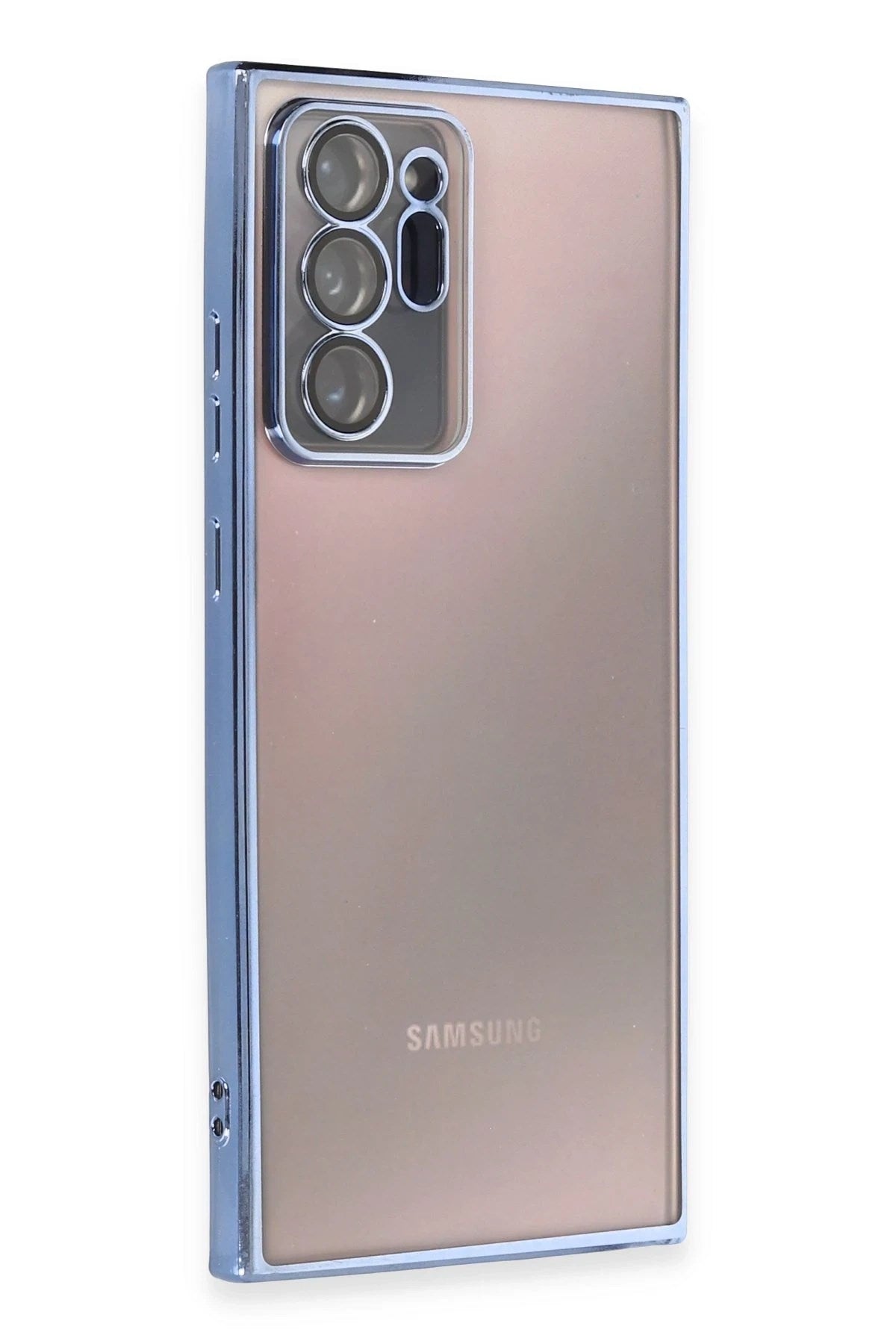 Mey İthalat® Samsung Galaxy Note 20 Ultra Kılıf Lensli Silikon - Açık Mavi