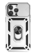Mey İthalat® iPhone 14 Pro Max Kılıf Pars Lens Yüzüklü Silikon - Gümüş