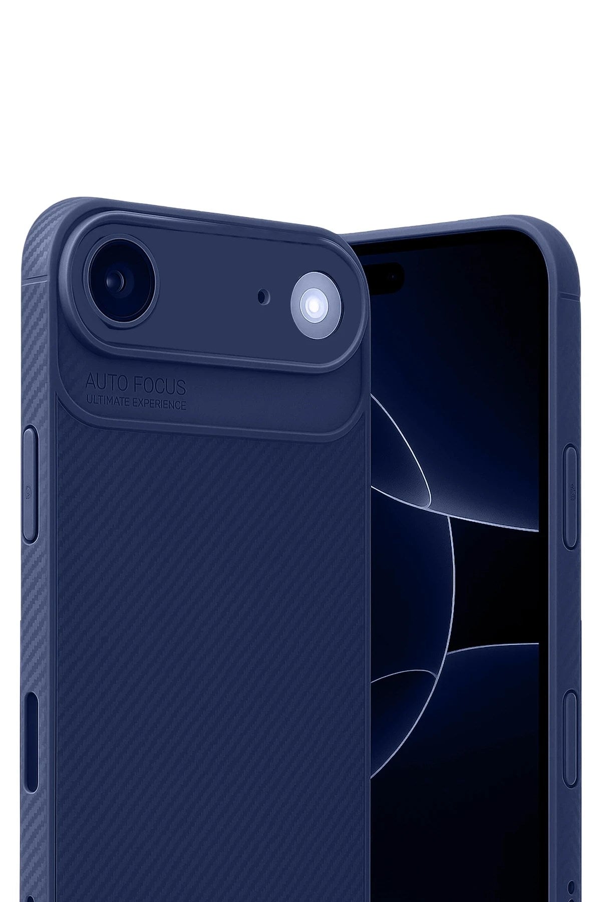 Mey İthalat® iPhone 17 Air Auto Focus Karbon Kapak - Lacivert