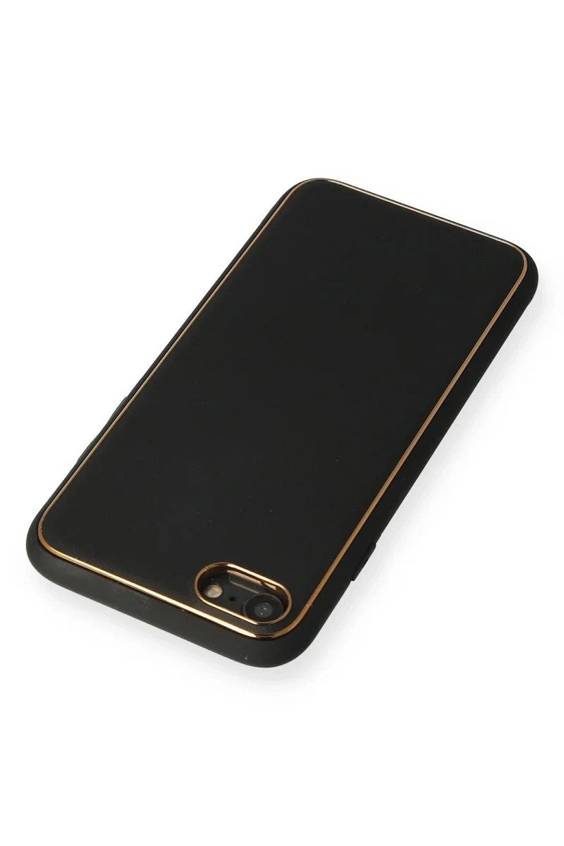 Mey İthalat® iPhone 7 Kılıf Coco Deri Silikon Kapak - Siyah