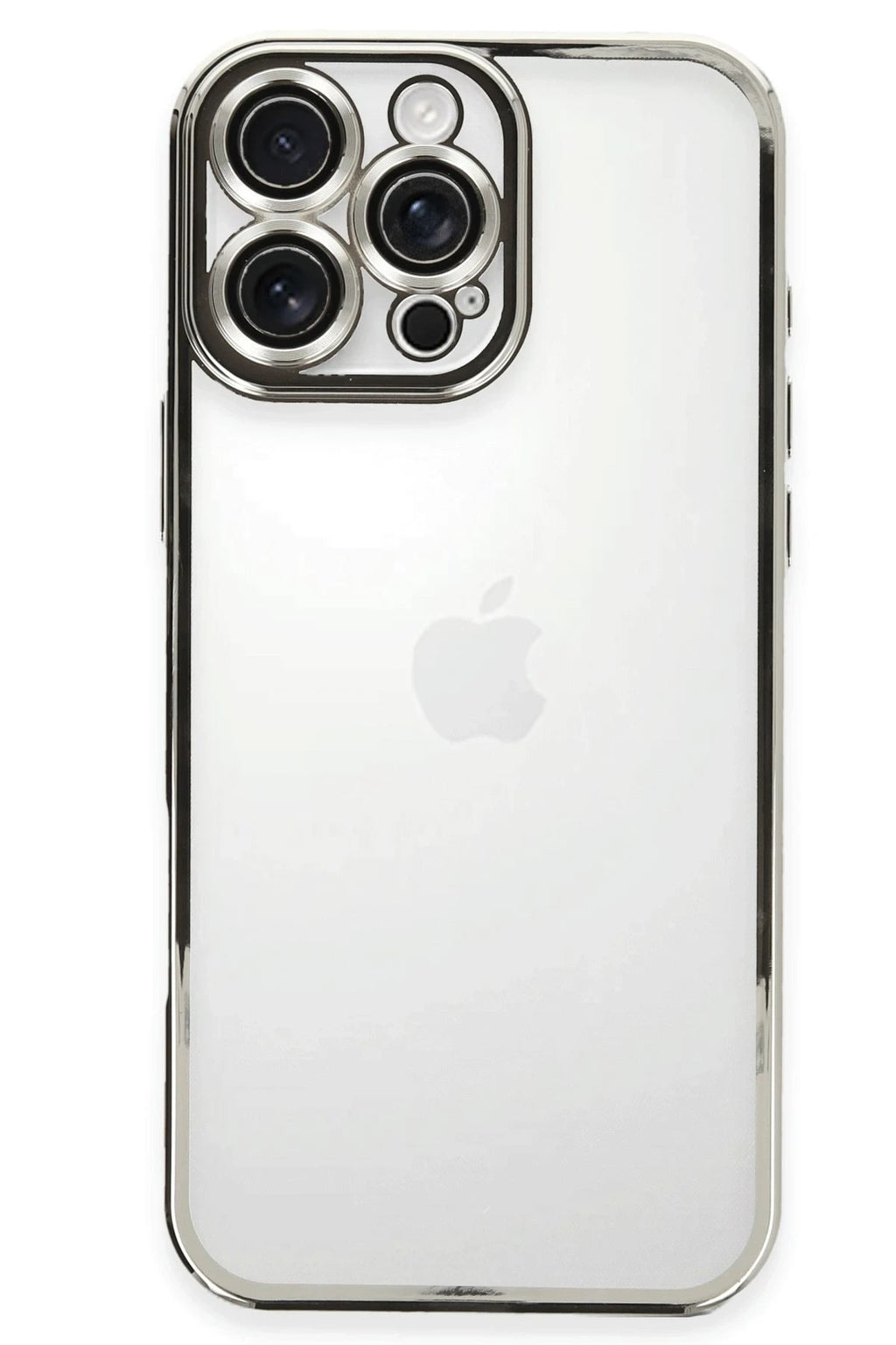 Mey İthalat® iPhone 16 Pro Kılıf Lensli Silikon - Gümüş