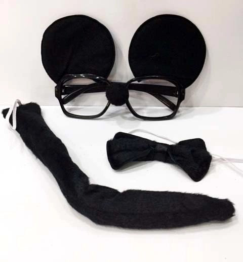 Mey İthalat® Mickey Mouse Gözlüğü Papyonu Kuyruğu Seti