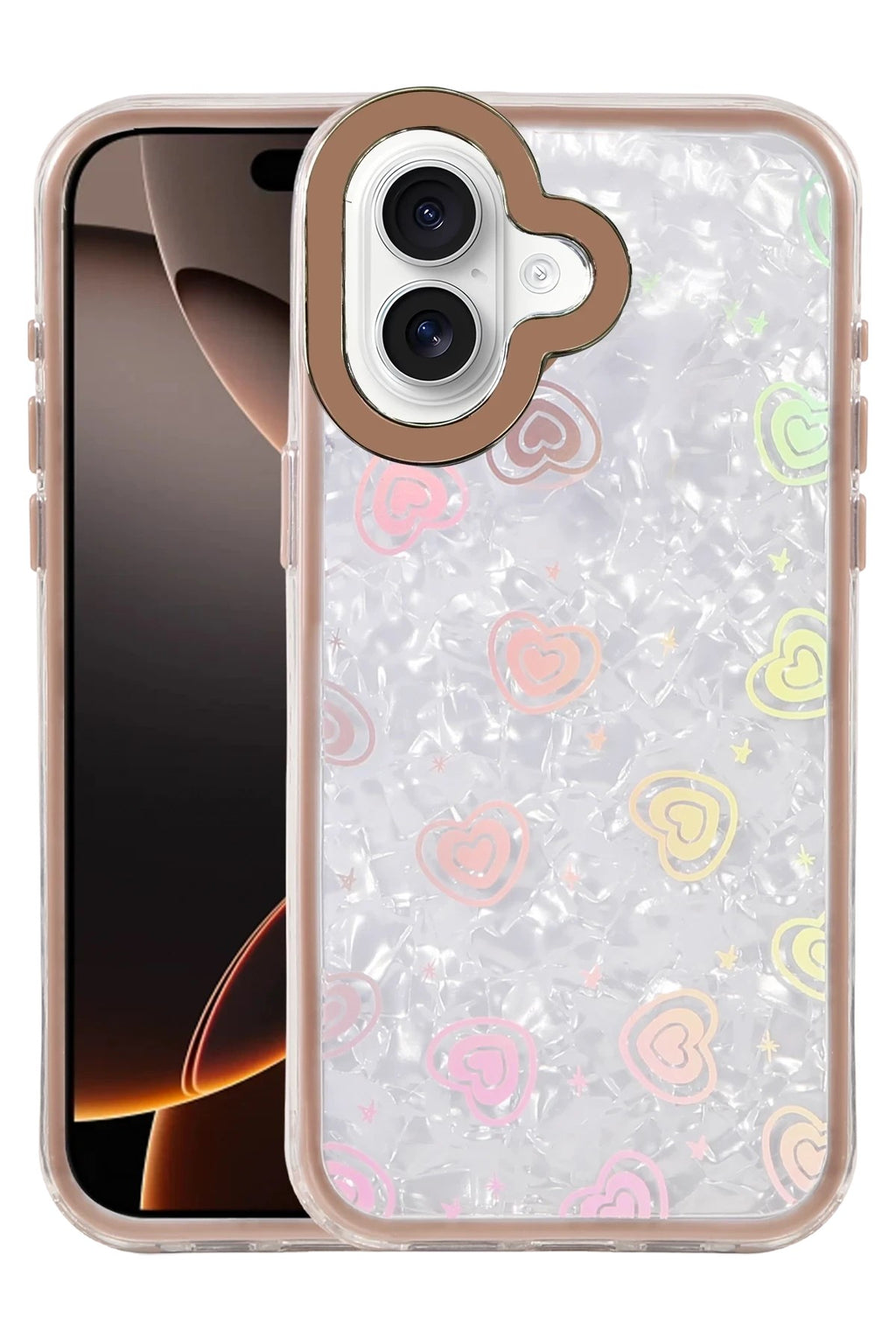 Mey İthalat® iPhone 16 Lumi Desenli Kapak - Çöl Titanyum