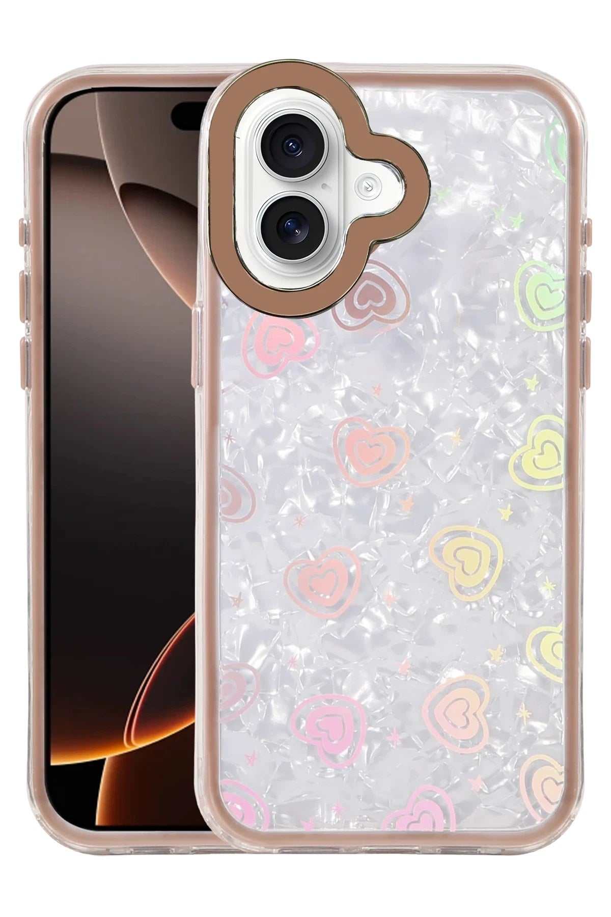 Mey İthalat® iPhone 16 Lumi Desenli Kapak - Çöl Titanyum