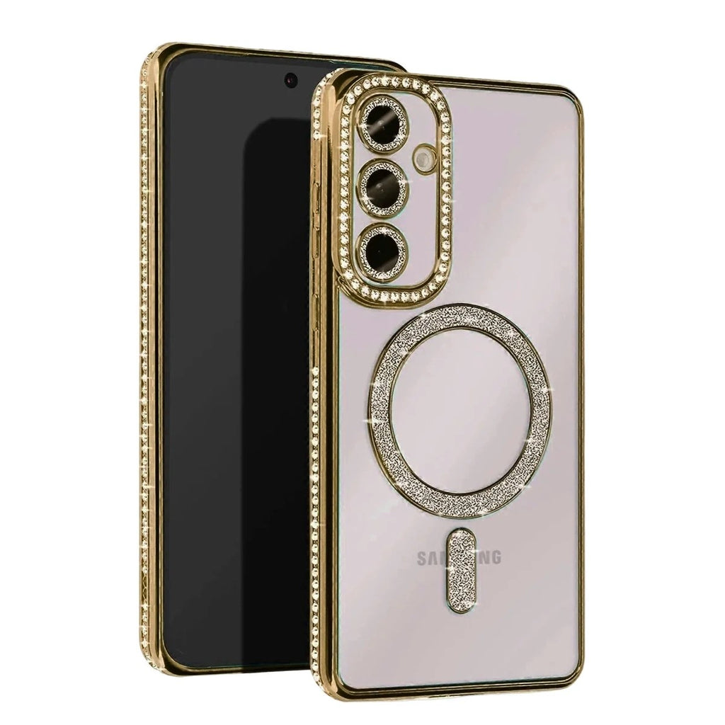 Mey İthalat® Samsung Galaxy A17 5G Joke Simli Magneticsafe Kılıf - Gold