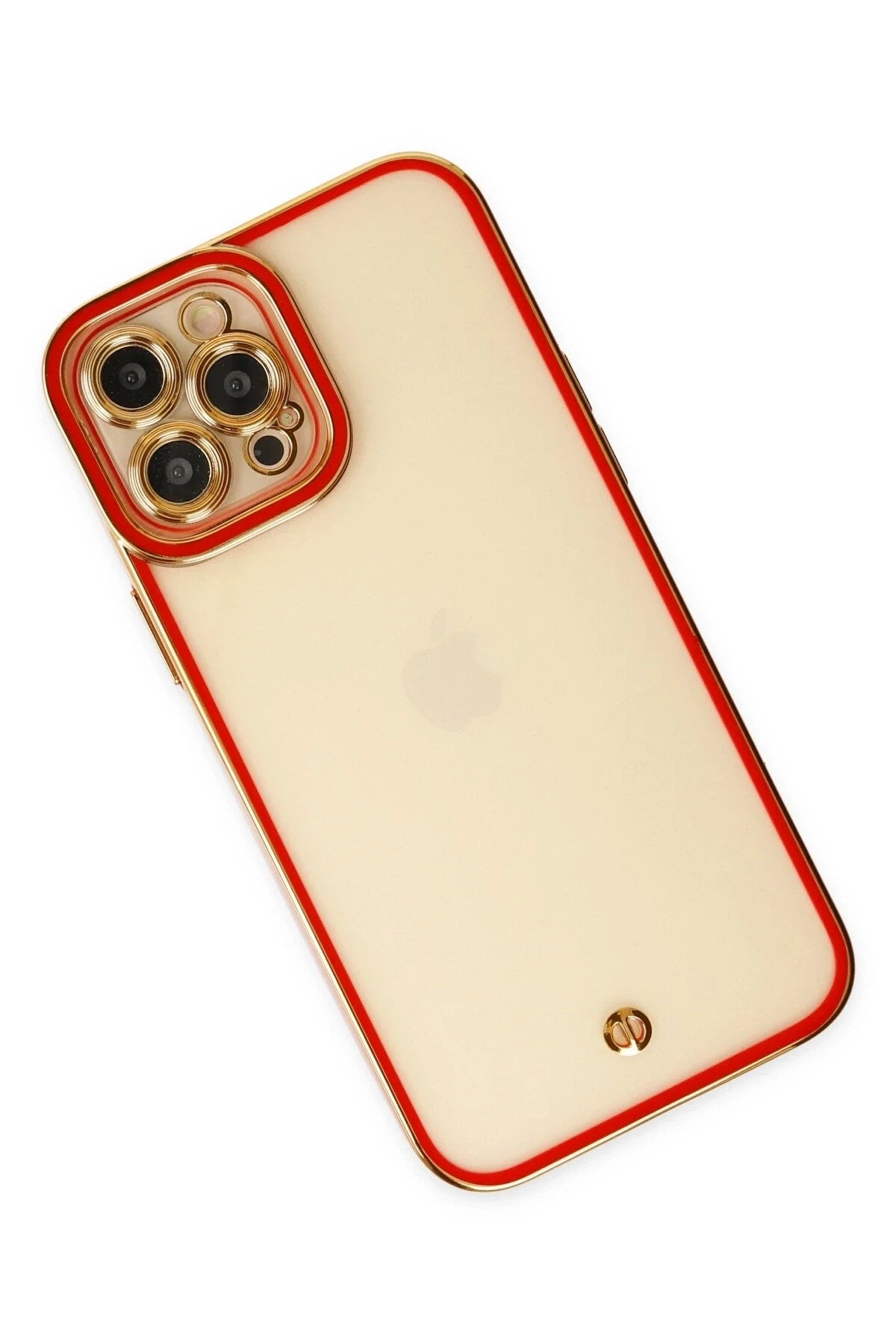 Mey İthalat® iPhone 12 Pro Kılıf Liva Lens Silikon - Kırmızı