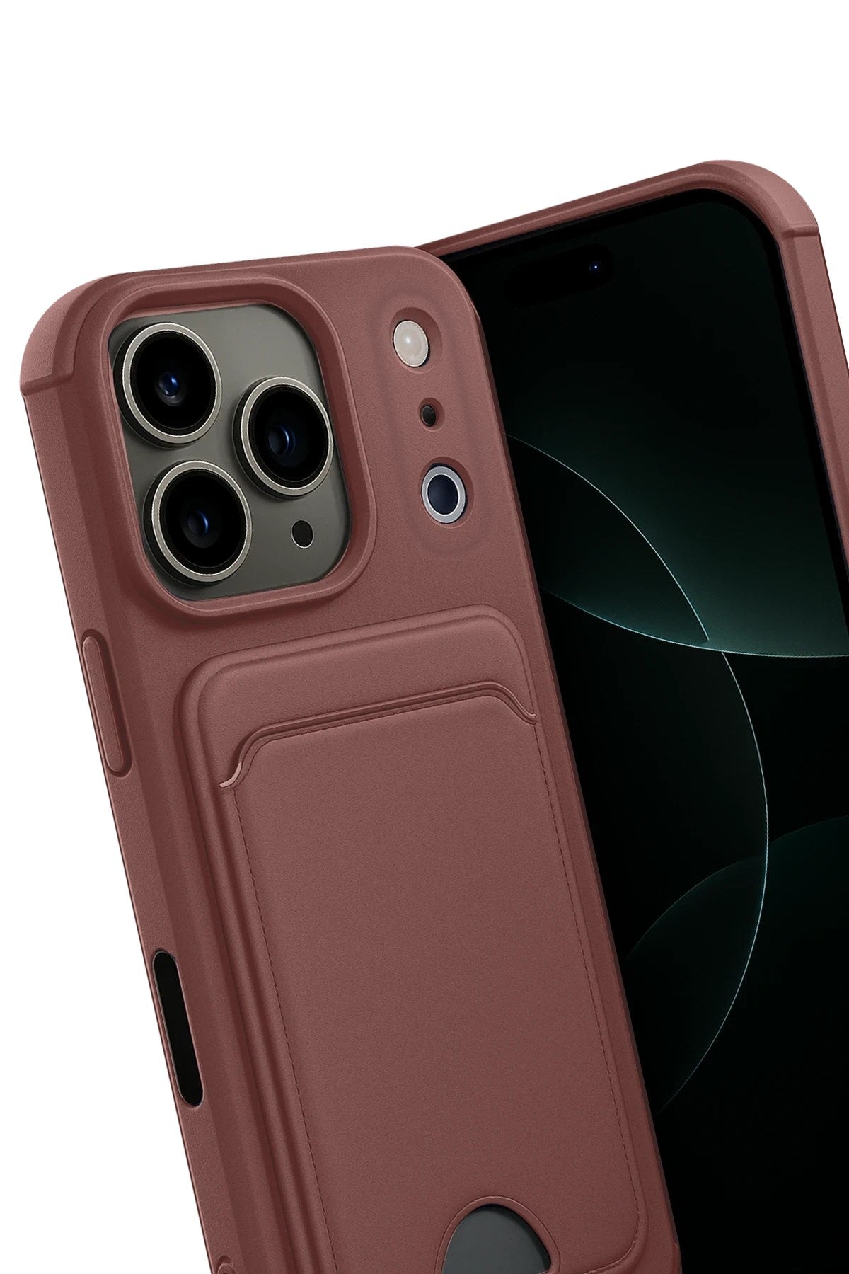 Mey İthalat® iPhone 17 Pro Max Kelvin Kartvizitli Silikon - Bordo