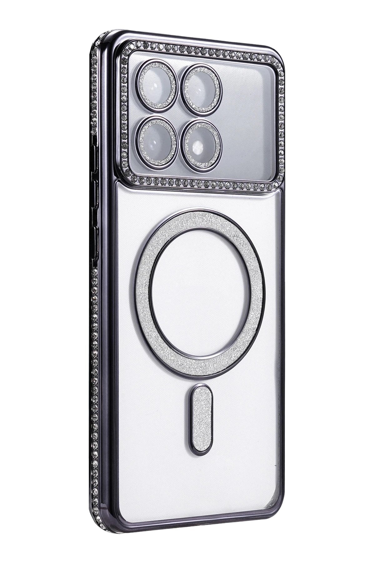 Mey İthalat® Poco X6 Pro Joke Simli Magneticsafe Kılıf - Siyah