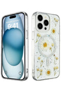 Mey İthalat® iPhone 14 Pro Kılıf Daisy Simli Magsafe Kapak - Gümüş