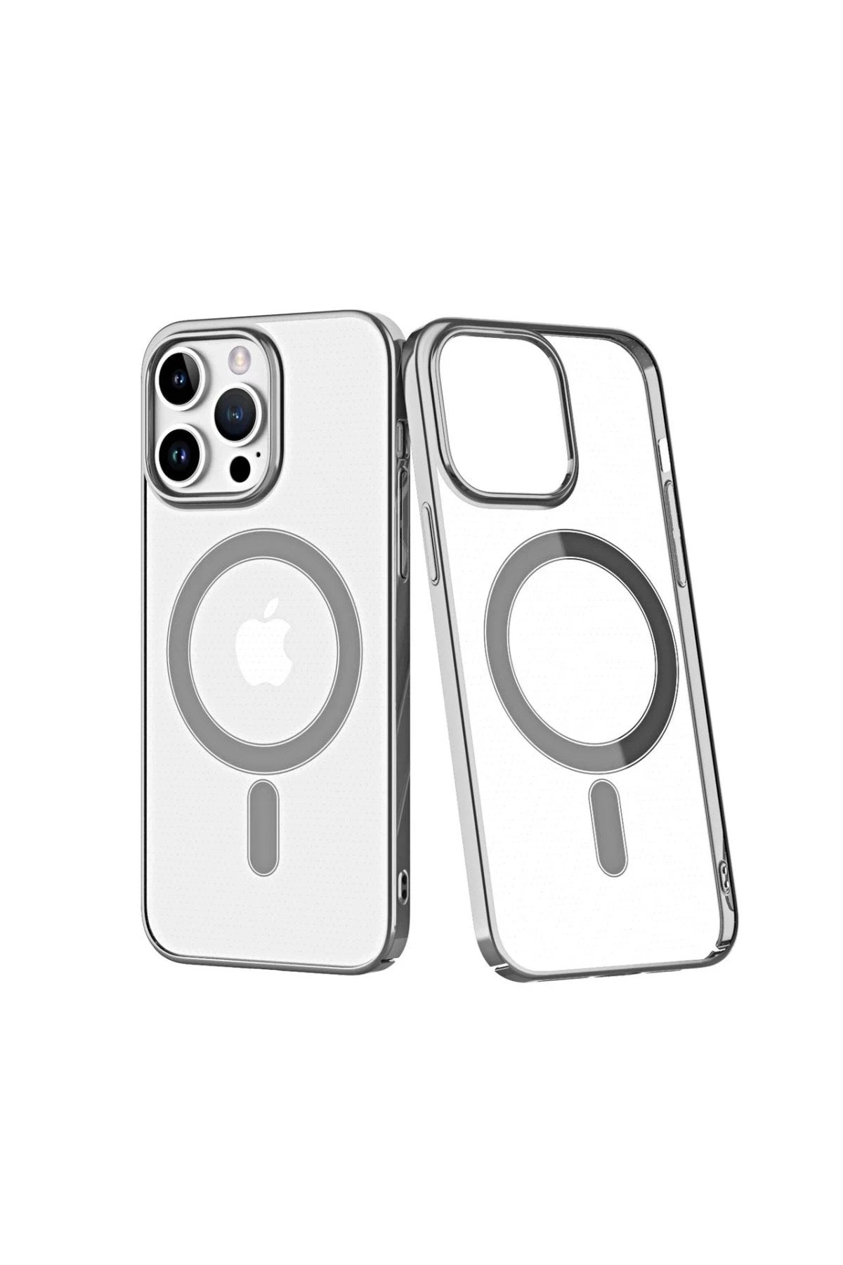 Mey İthalat® iPhone 14 Pro Kılıf Element Magneticsafe Sert Kapak - Gümüş