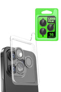Mey İthalat® iPhone 16 Pro Raze Metal Kamera Lens - Siyah
