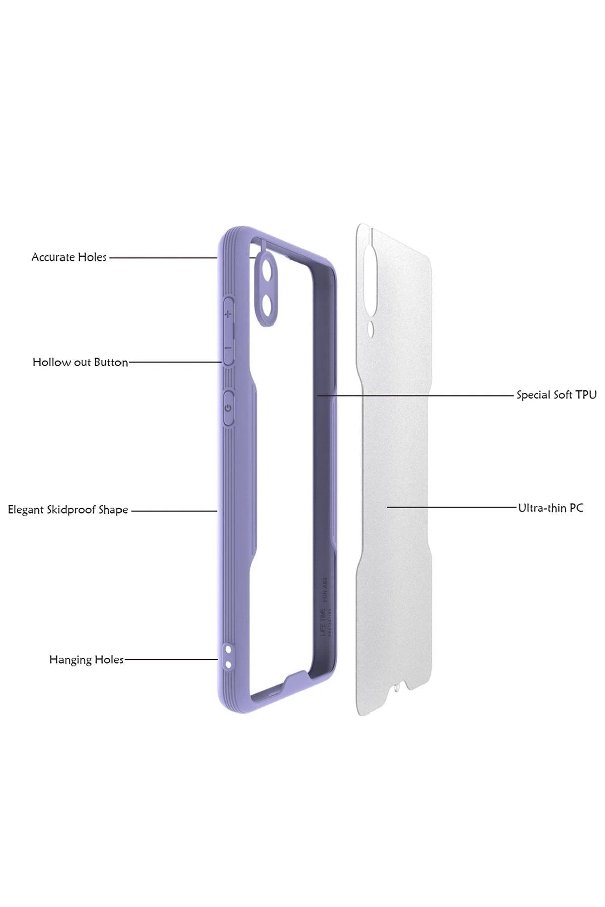 Mey İthalat® Samsung Galaxy A02 Kılıf Platin Silikon - Siyah