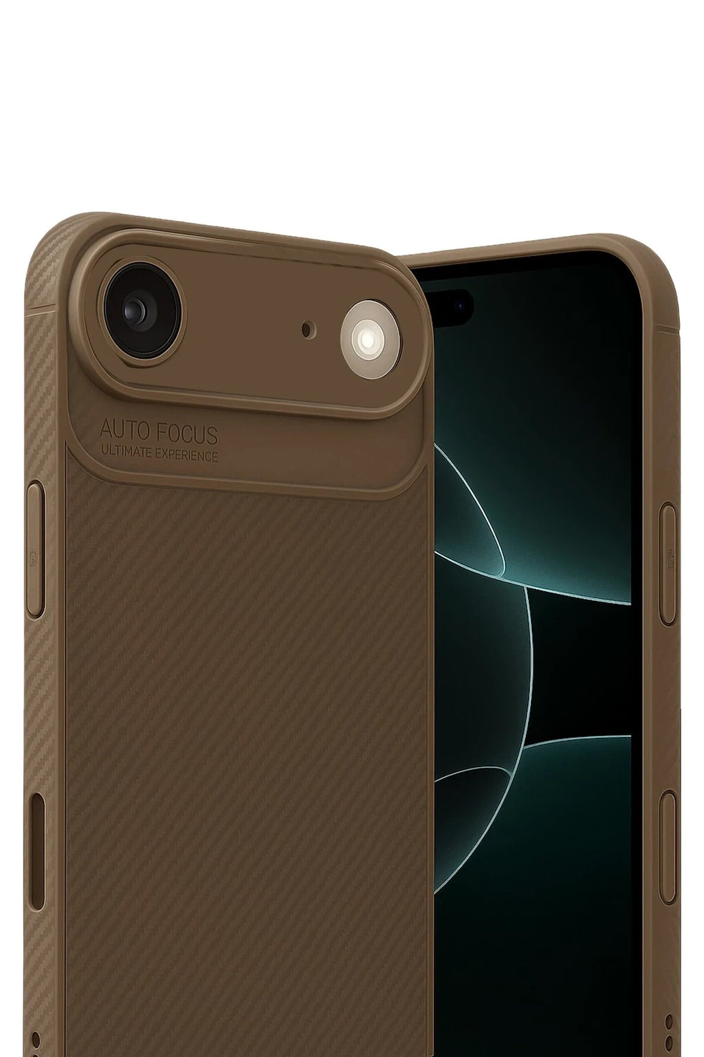 Mey İthalat® iPhone 17 Air Auto Focus Karbon Kapak - Kahverengi