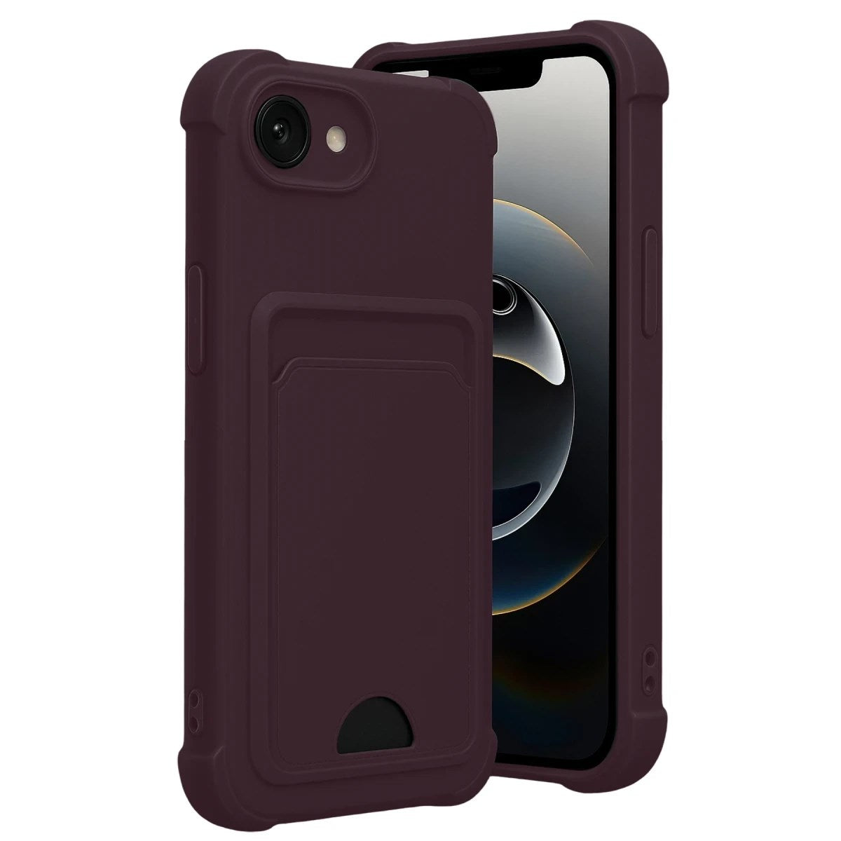 Mey İthalat® iPhone 16E Kelvin Kartvizitli Silikon - Derin Mor