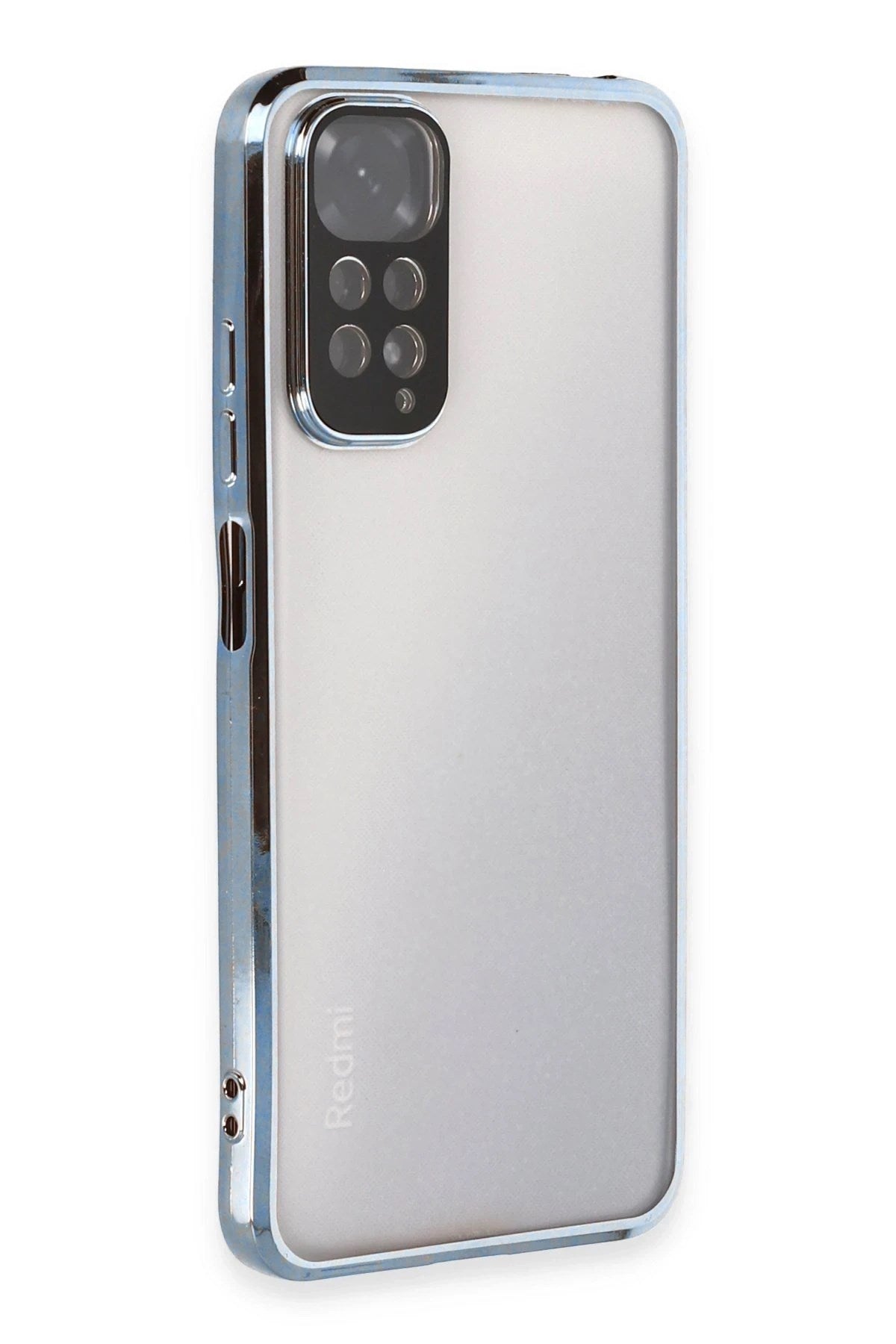 Mey İthalat® Redmi Note 11 Kılıf Lensli Silikon - Açık Mavi