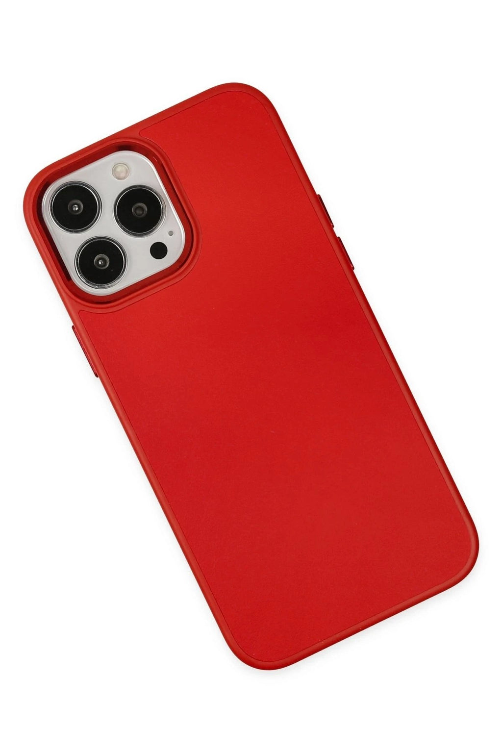 Mey İthalat® iPhone 13 Pro Kılıf Asya Deri Silikon - Kırmızı