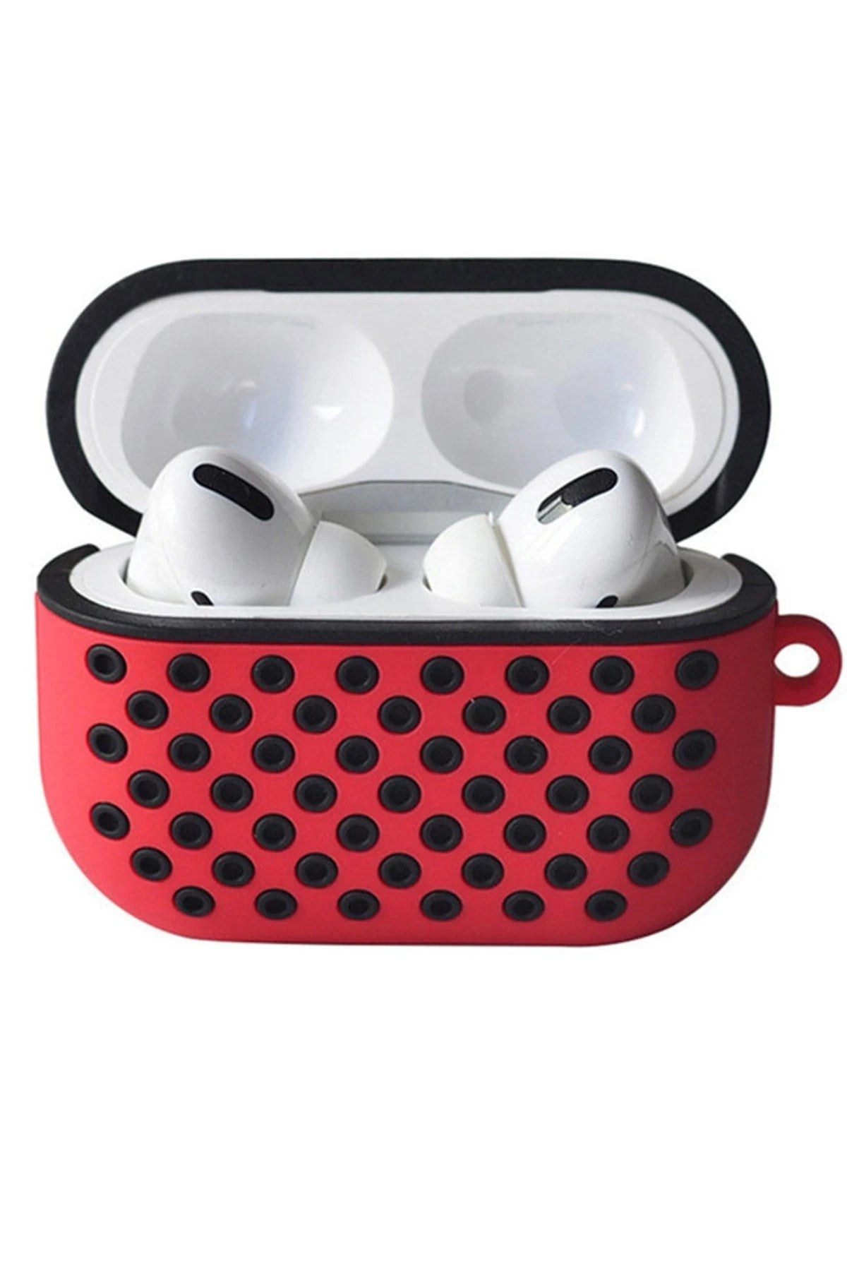 Mey İthalat® Airpods Pro 2 (2.nesil) Spor Delikli Kılıf - Kırmızı-Siyah