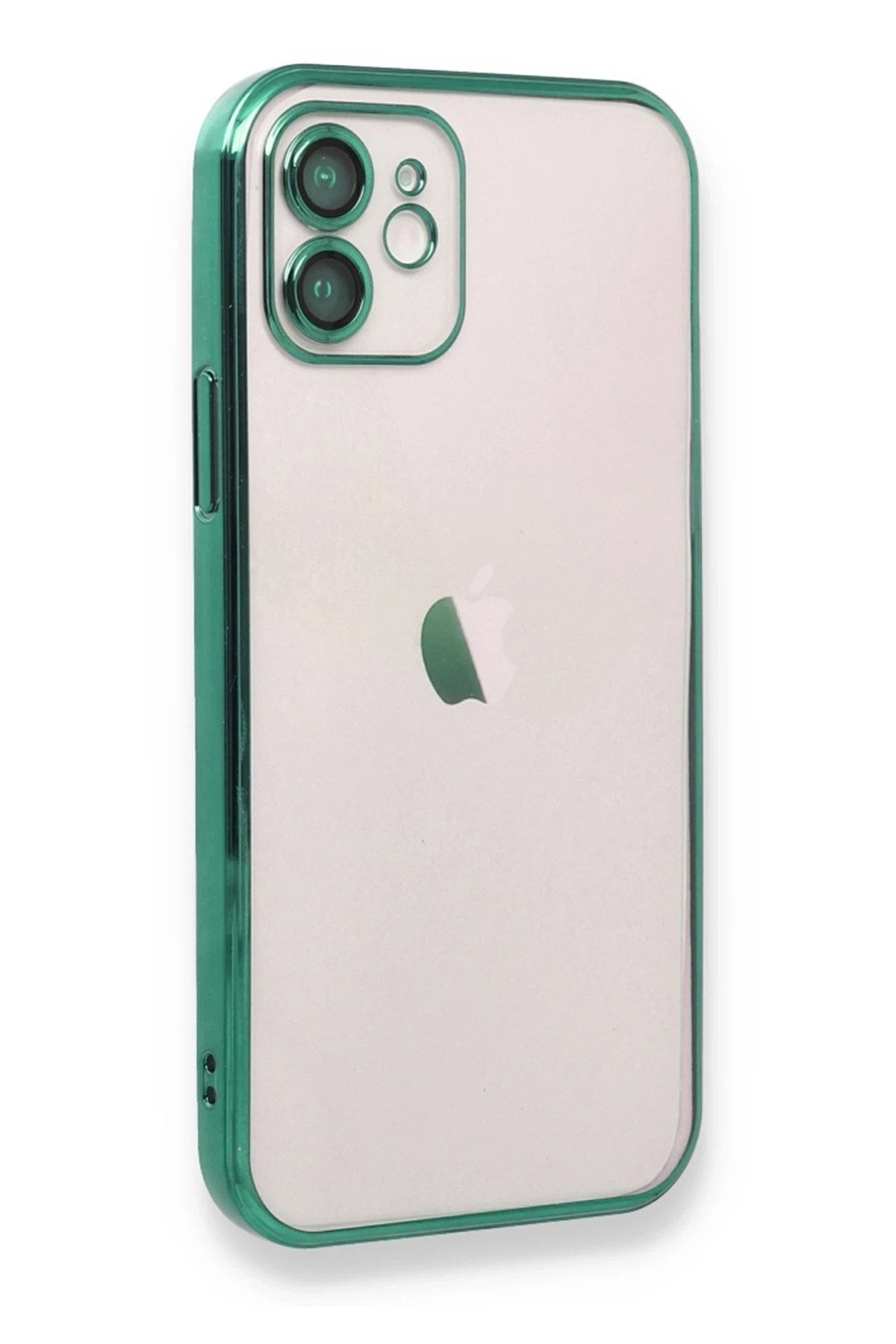 Mey İthalat® iPhone 12 Kılıf Lensli Silikon - Yeşil