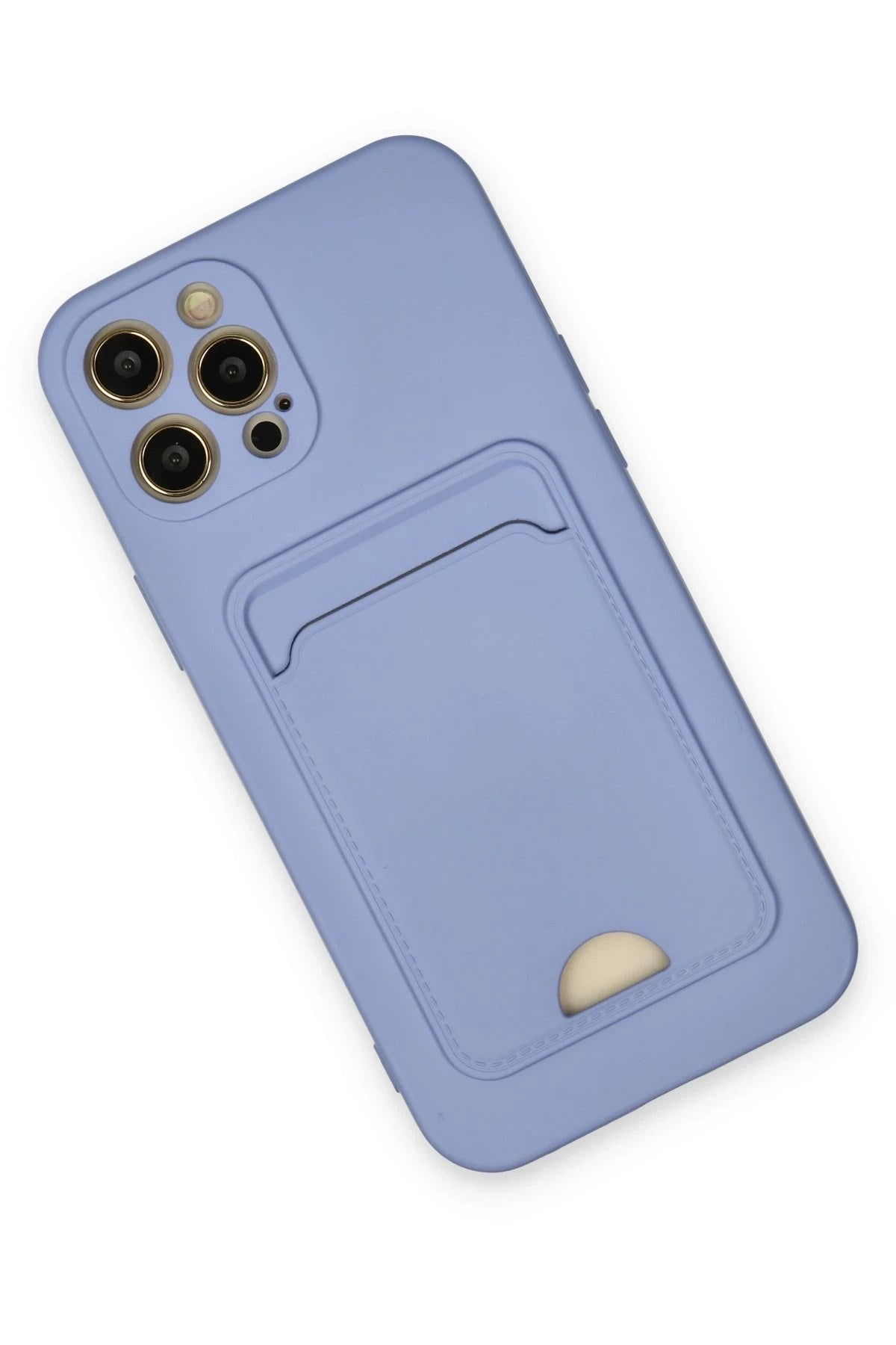 Mey İthalat® iPhone 12 Pro Max Kılıf Kelvin Kartvizitli Silikon - Lila