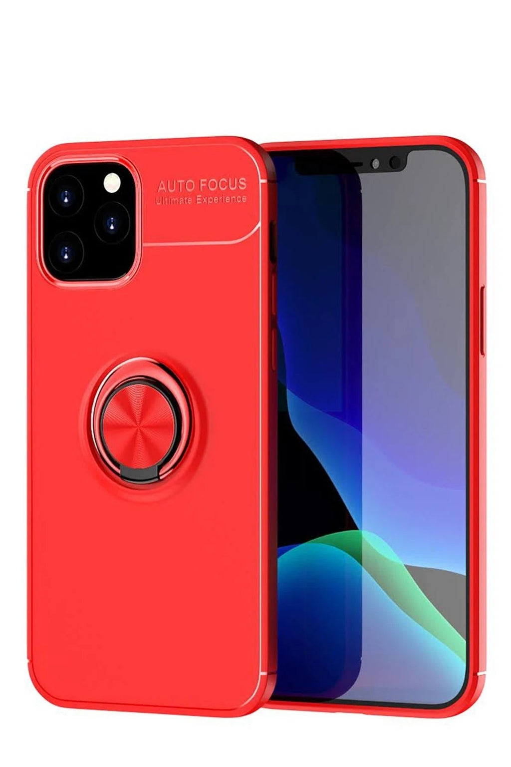 Mey İthalat® iPhone 12 Kılıf Range Yüzüklü Silikon - Kırmızı