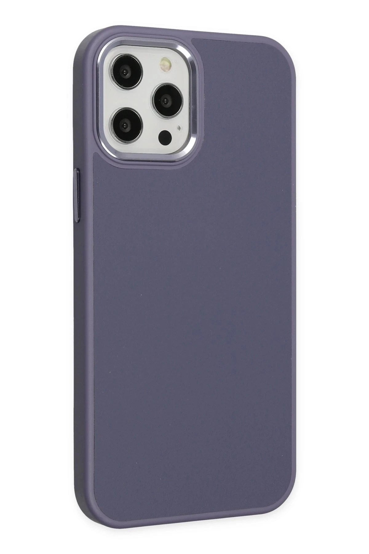 Mey İthalat® iPhone 12 Pro Max Kılıf Asya Deri Silikon - Mor