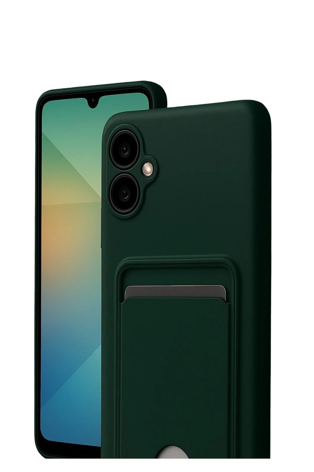 Mey İthalat® Samsung Galaxy A07 4G Kelvin Kartvizitli Silikon - Koyu Yeşil