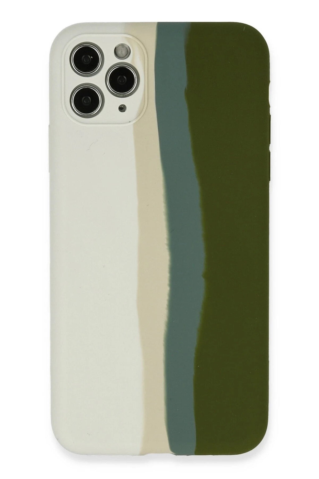 Mey İthalat® iPhone 11 Pro Kılıf Ebruli Lansman Silikon - Beyaz-Yeşil