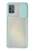 Mey İthalat® Samsung Galaxy A71 Kılıf Palm Buzlu Kamera Sürgülü Silikon - Turkuaz