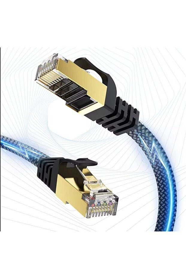 Cat 8 LAN Kablosu –Ethernet Kablosu Örgü Kaplama, Yüksek Hızlı (15 METRE)