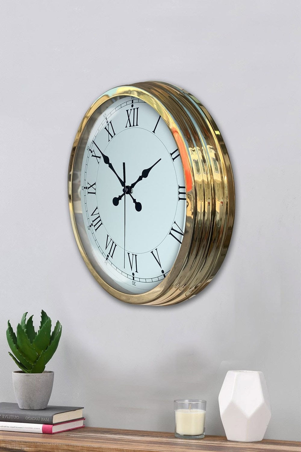 Gold Şık 40 Cm Metal Roma Rakamlı Duvar Saati