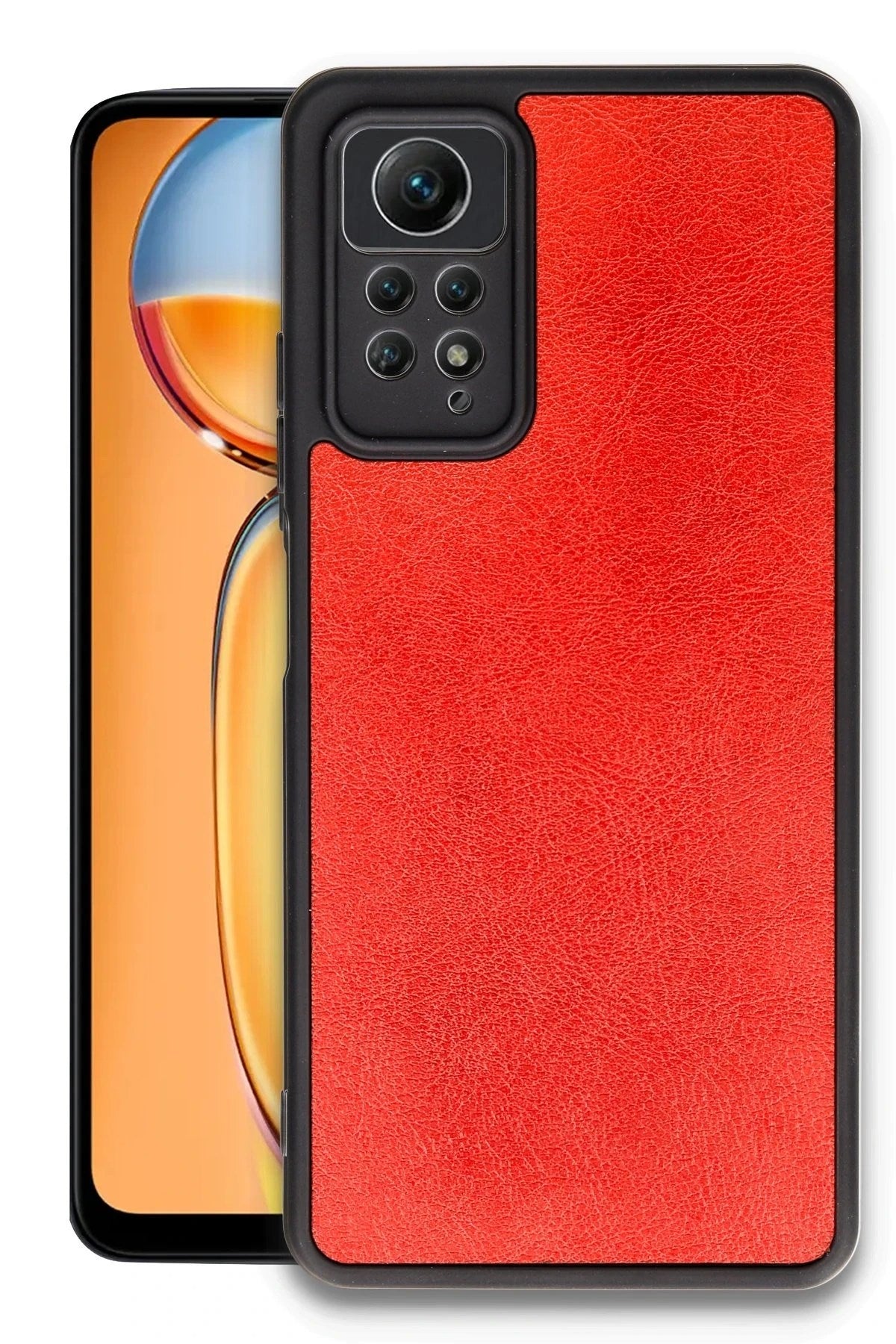 Mey İthalat® Redmi Note 12 Pro 4G Kılıf Aras Deri Kapak - Kırmızı