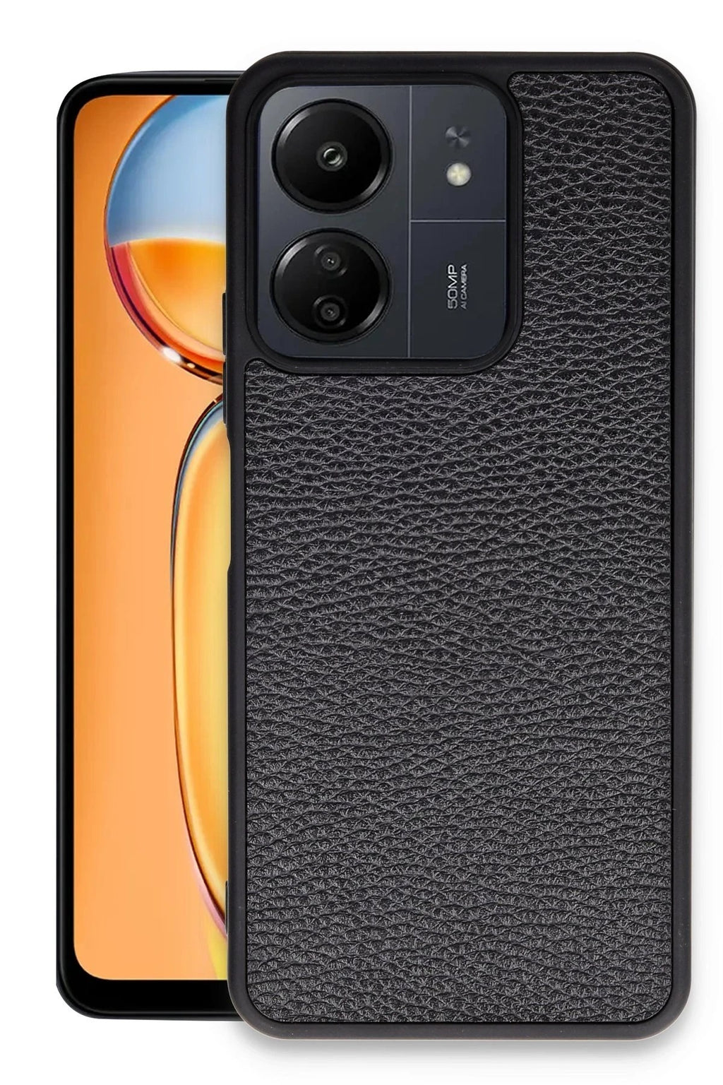 Mey İthalat® Redmi 13C Kılıf Aras Deri Kapak - Siyah