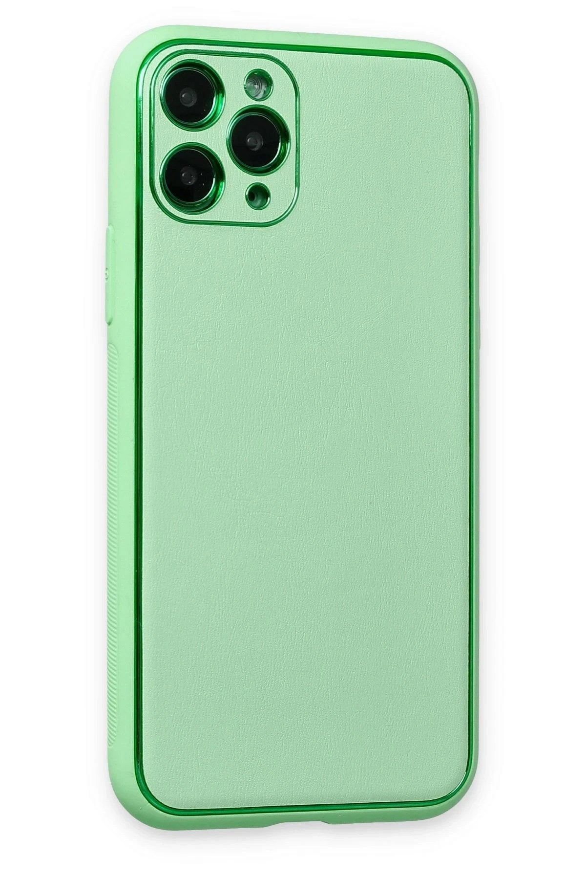 Mey İthalat® iPhone 11 Pro Kılıf Coco Deri Silikon Kapak - Açık Yeşil