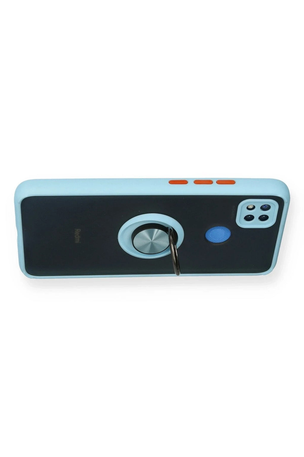 Mey İthalat® Redmi 9C Kılıf Montreal Yüzüklü Silikon Kapak - Buz Mavi