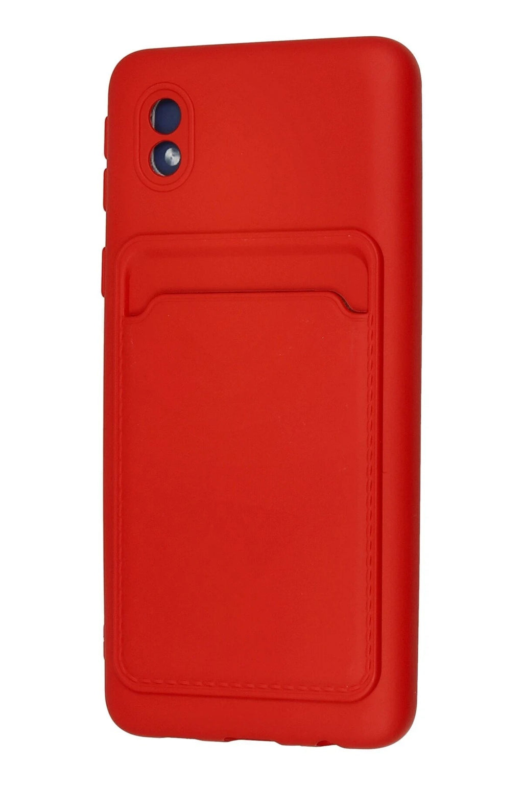Mey İthalat® Samsung Galaxy A01 Core Kılıf Kelvin Kartvizitli Silikon - Kırmızı
