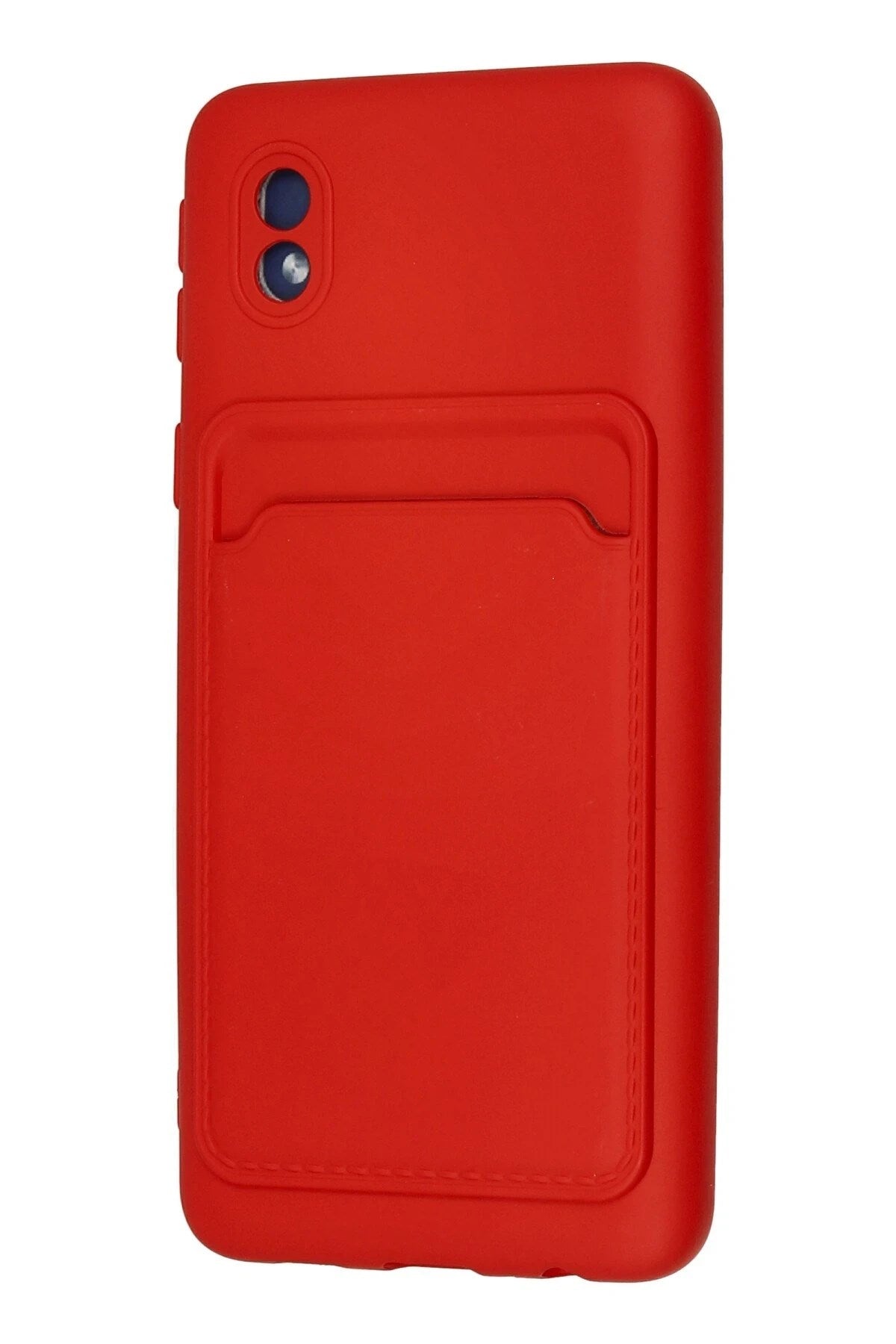 Mey İthalat® Samsung Galaxy A01 Core Kılıf Kelvin Kartvizitli Silikon - Kırmızı