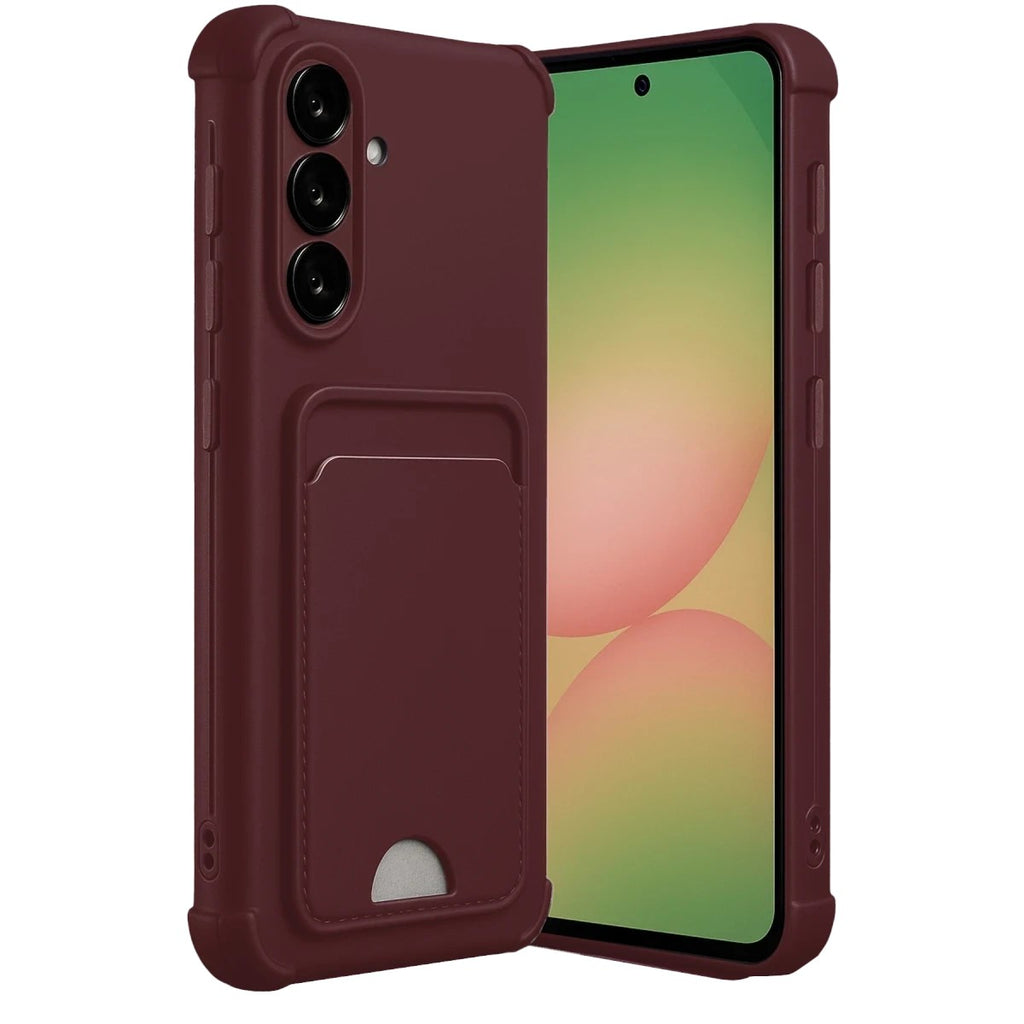 Mey İthalat® Samsung Galaxy A56 Kılıf Kelvin Kartvizitli Silikon - Bordo